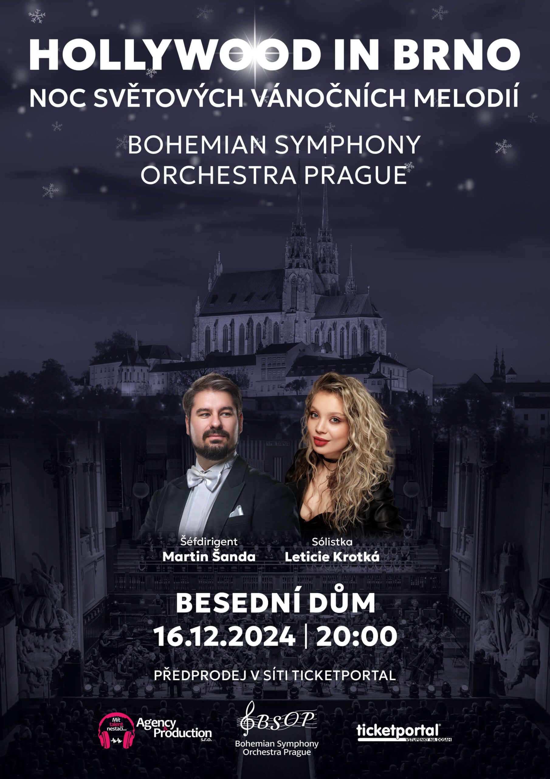 Hollywood in Brno Besední dům 16.12.2024 Bohemian Symphony Orchestra Prague (BSOP)